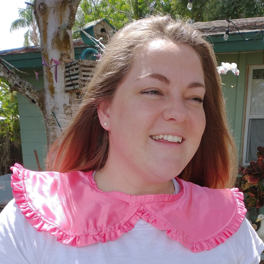 Hand crafted collar tie on fabric satin kawaii lolita cosplay costume fairie